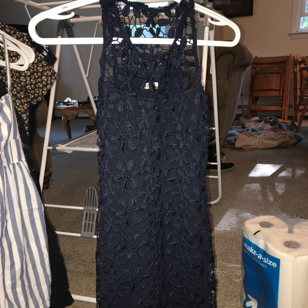 Blue Flowery Lace Dress
